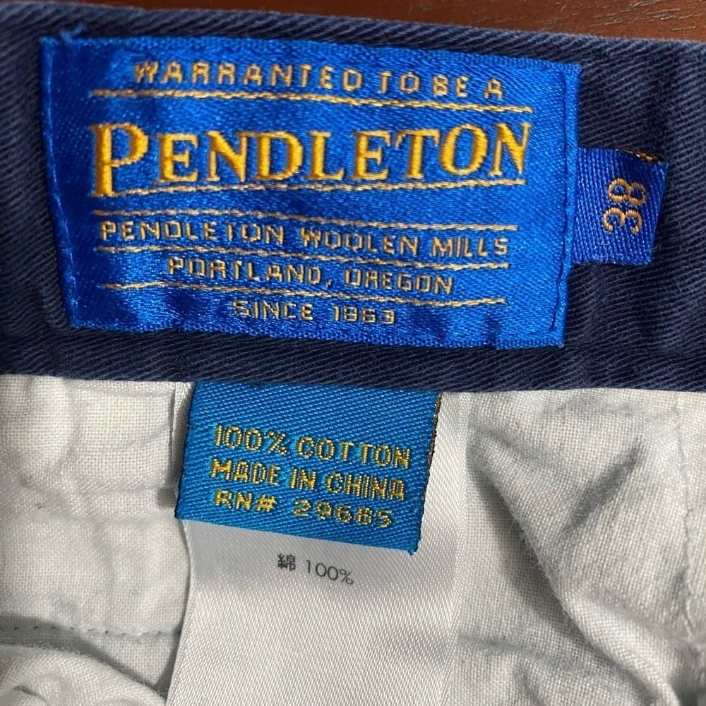 Pendleton Shorts Mens Size 38 Blue Vintage Country Traditions Chino Shorts - Picture 3 of 5